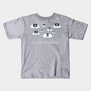 Cloud storage illustration. computers on clouds Kids T-Shirt